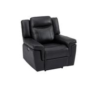 Fauteuil relax électrique en cuir noir KENNETH