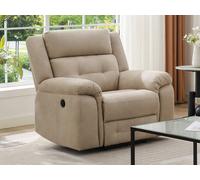 Fauteuil relax électrique en microfibre beige ORTIANO