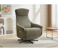 Fauteuil relax électrique en tissu texturé vert TASEMO