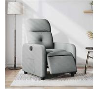Fauteuil relax électrique gris clair, revêtement en tissu, avec dossier et repose-pieds réglables, fauteuil ergonomique idéal pour le salon, la chambre, le bureau ou une salle de détente, offrant un c