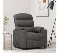 Fauteuil relax électrique gris foncé, revêtement en tissu, avec dossier et repose-pieds réglables, confort ergonomique, design moderne pour salon, chambre ou bureau, construction durable