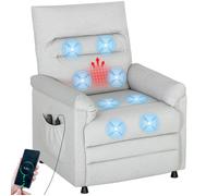 HOMCOM Fauteuil Relax électrique massant et Chauffant, Fauteuil inclinable en Velours adapté aux Animaux, Repose-Pieds, Moteur Silencieux, mémoire, Port USB, Poches latérales et télécommande, Gris