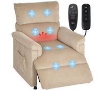 Fauteuil relax électrique - HOMCOM - massant et chauffant - moteur ultra-silencieux port USB - velours côtelé - 94x86x105cm - marron