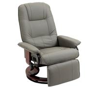 Fauteuil relax électrique - Inclinable à 145° - Repose-pieds manuel - Similicuir gris - Dimensions 78 x 87 x 100 cm