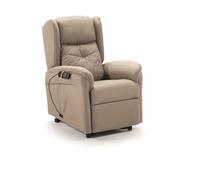 Fauteuil relax électrique releveur en tissu waterproof couleur Beige - Longueur 73 x Profondeur 90 x Hauteur 110 cm
