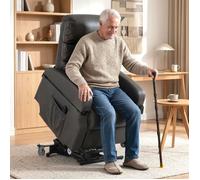 Fauteuil relax électrique releveur - Modèle Senior - Gris foncé - Doubles moteurs - Levage 20 cm