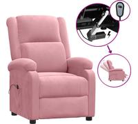 Fauteuil Relax Electrique Rose Velours