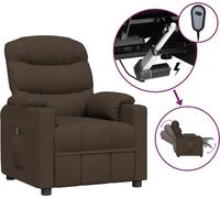Fauteuil Relax Electrique Tissu Marron Foncé
