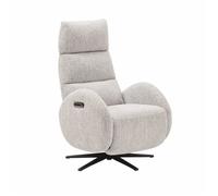 Fauteuil relax électrique tissu polyester beige - AMSTEN