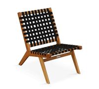 Fauteuil relax en bois d'eucalyptus noir Bondy - Oviala
