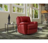 Fauteuil relax en cuir AROMA - VENTE-UNIQUE - Rouge - 3 places - Accoudoirs centraux - Porte-gobelets
