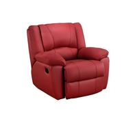 Fauteuil relax en cuir AROMA - VENTE-UNIQUE - Rouge - 3 places - Accoudoirs centraux - Porte-gobelets