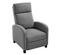 Fauteuil Relax en Lin - WOLTU Fauteuil Inclinable Rembourrée - Dossier et Repose-Pieds Réglables, Appui-tête - Gris Foncé
