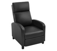 Fauteuil Relax en PU - WOLTU Fauteuil Inclinable Rembourrée - Dossier et Repose-Pieds Réglables, Appui-tête - Noir