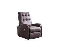 Fauteuil relax en tissu coloris chocolat vintage - Longueur 75 x profondeur 80 x Hauteur 111 cm