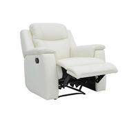 Fauteuil relax EVASION en cuir - blanc ivoire