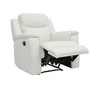 Fauteuil relax EVASION en cuir - blanc ivoire