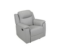 Fauteuil relax EVASION en cuir - Gris clair - VENTE-UNIQUE - Relaxation - Avec accoudoirs - Intérieur
