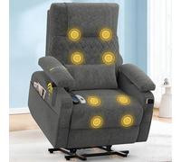 Fauteuil relax, fauteuil télé, fauteuil massant électrique avec fonction de chauffage, accoudoirs réglables en 3D, support lombaire supplémentaire, ports C et USB, 4 poches de rangement, fauteuil TV p