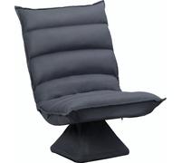 Fauteuil relax Fortuna Lai Canapé au sol pivotant à 360° avec dossier réglable en 5 positions, acier gris foncé pour une assise détendue