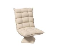 HOMCOM Fauteuil de sol paresseux fauteuil relax fauteuil salon design capitonné inclinaison dossier réglable pivotant 360° revêtement lin beige