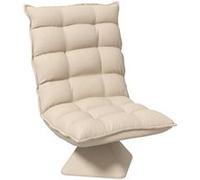 HOMCOM Fauteuil de sol paresseux fauteuil relax fauteuil salon design capitonné inclinaison dossier réglable pivotant 360° revêtement lin beige