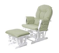 Fauteuil relax MENDLER HWC-C76 tissu vert clair monture blanche Vert G