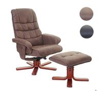Mendler Fauteuil relax HWC-E30 imitation de daim marron