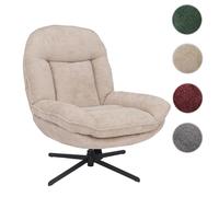 Fauteuil relax HWC-P32 Chenille (370 g/m²) crème