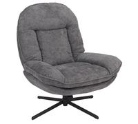 Fauteuil relax HWC-P32, fauteuil TV Suspension Nosag Fauteuil rembourré, pivotant Métal Tissu/textile Chenille (370 g/m²) gris