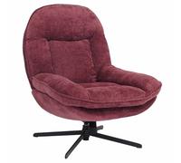 Fauteuil relax HWC-P32, fauteuil TV Suspension Nosag Fauteuil rembourré, pivotant Métal Tissu/textile Chenille (370 g/m²) baie Rouge