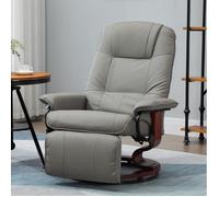 Fauteuil relax inclinable 145° EVRYAE 78 x 87 x 100 cm avec repose-pieds et accoudoirs, simili cuir gris