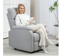 Fauteuil relax inclinable manuel EVRYAE 69 x 91,5 x 103 cm avec repose-pieds rétractable pour salon gris