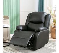 Fauteuil relax manuel inclinable avec repose pieds cuir PU noir 80x90x100 cm