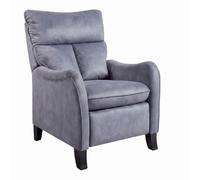 Fauteuil relax manuel tissu microfibre aspect suédine bleu - AMBOISE