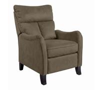 Fauteuil relax manuel tissu microfibre aspect suédine taupe - AMBOISE