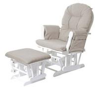 Fauteuil relax MENDLER HWC-C76 tissu crème monture blanche Beige G