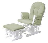 Fauteuil relax MENDLER HWC-C76 tissu vert clair monture blanche Vert G