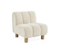 swe auteuil Relax Pieds arrondis en Bois et Tissu crème Blanc