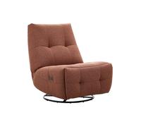 Fauteuil relax pivotant à bascule en tissu chenille terracotta COSADO