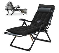 Fauteuil relax - Pliable - Dossier réglable - Chaise de jardin avec coussin - Tissu textilène de haute qualité - Charge maximale 240 kg