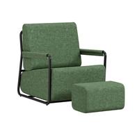 Fauteuil relax pliable en velours côtelé - SoBuy - Vert foncé - 59×74×78 cm - Capacité de charge 143 kg - Repose-pieds