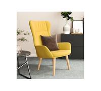 Fauteuil relax tissu jaune moutarde