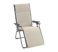 Fauteuil Relax Transat Jardin - Chaise Longue Matelassé Zéro Gravité - Bayanne - Hedona - Beige Latte - Lafuma Mobilier