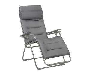 Fauteuil Relax Transat Jardin - Chaise Longue - Matelassé Zéro Gravité - Futura - Becomfort® - Gris Silver - Lafuma Mobilier