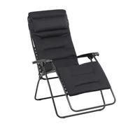 Fauteuil Relax Transat Jardin - Chaise Longue Matelassé Zéro Gravité Xl - Rsx Clip Xl - Aircomfort® - Noir Acier - Lafuma Mobilier