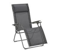 Fauteuil Relax Transat Jardin - Chaise Longue Zéro Gravité - Evolution - Batyline® Duo - Gris Obsidian - Lafuma Mobilier