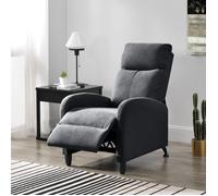 [en.casa] Fauteuil Relaxant avec Dossier Inclinable et Repose-Pieds Housse Textile Gris foncé 102x60x92 cm
