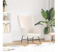 Fauteuil relaxant en tissu crème ressemblant à de la laine
