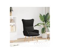 Fauteuil relaxant - Tissu noir - Design ergonomique - Rembourrage douillet - Entretien facile